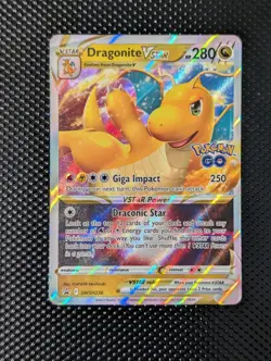 Pokemon Go Dragonite v Special Etched VSTAR SWSH236 Full-Art Holo Promo Card - Image 1