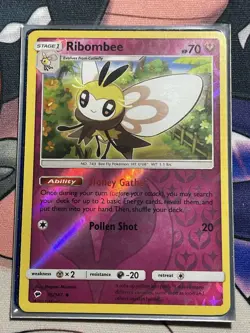 Ribombee Uncommon Reverse Holo 96/147, Pokemon Card, Burning Shadows Set - Image 3