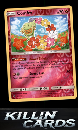 Reverse Holofoil Comfey 93/145 Pokemon Holo Rare SM - Guardians Rising Card NM - Image 1