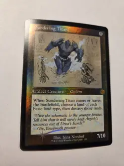 Sundering Titan (Schematic) The Brothers' War: Retro Frame Artifacts Foil - Image 2