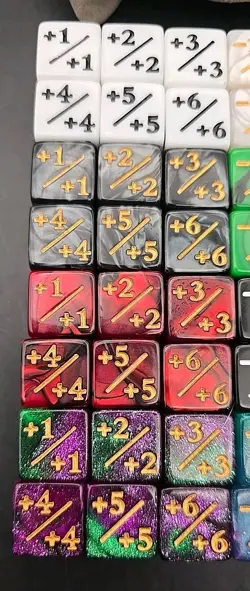 MTG Dice Counters Plus/Minus (48 Dice) Plus (7 D&D Dice With Bag) Excellent - Image 2