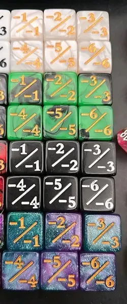 MTG Dice Counters Plus/Minus (48 Dice) Plus (7 D&D Dice With Bag) Excellent - Image 3