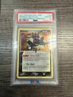 2021 POKEMON SWSH BLACK STAR PROMO #144 GRENINJA-GOLD STAR PSA 10 - Image 1