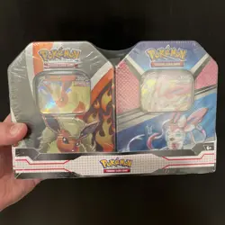 Pokemon TCG V Heroes 2-Pack Bundle Flareon V Sylveon V Tin Factory Sealed NEW - Image 1