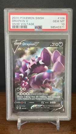 Pokemon 2020 Vivid Voltage Drapion V Holo Rare #106/185 PSA 10 GEM MINT!! - Image 1