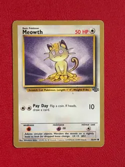 Meowth Gold Border 56/64 Pokemon TCG Jungle Set Good Condition - Image 1