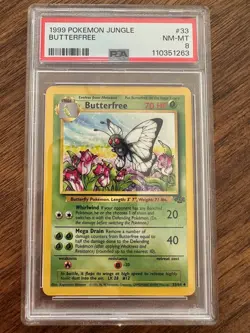 Pokemon Butterfree 33/64 Jungle Regular PSA 8 - Image 1