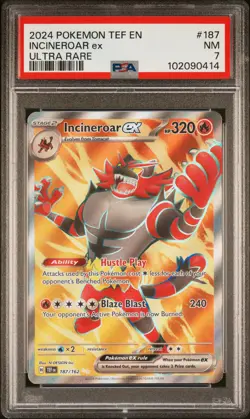 2024 POKEMON TEF EN-TEMPORAL FORCES ULTRA RARE #187 INCINEROAR EX PSA 7 - Image 1