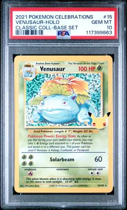 2021 POKEMON CELEBRATIONS CLASSIC COLLECTION #15 VENUSAUR-HOLO PSA 10 - Image 1