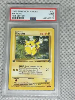 1999 Pokemon 1st Edition Jungle #60 Pikachu PSA 9 - Image 1