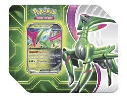 Pokemon Paradox Clash Tin Iron Leaves Ex Sealed Tin w/ 5 Booster Packs (Sealed) - Image 1