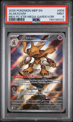 2025 Pokemon Center Promo Mega Evolutions #009 Alakazam - PSA 9 - Image 1