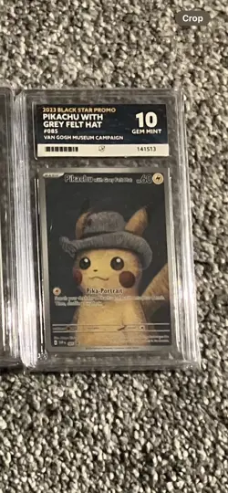 Pikachu with Grey Felt Hat Van Gogh Promo #085 Pokemon ACE 10 GEM MINT - Image 1