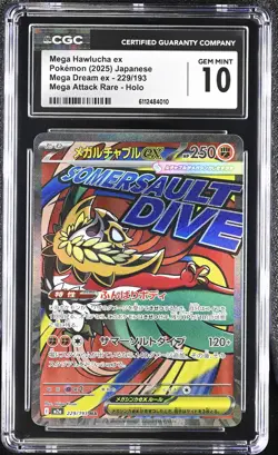 Mega Hawlucha EX 229/193 Attack Rare Holo Pokemon Japanese CGC 10 Gem Mint - Image 1