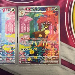 Pokemon Deerling 165/162, Sawsbuck 166/162 - Temporal Forces Holo (Set Of 2) NM - Image 2