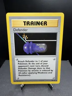 Pokemon TCG WOTC Shadowless Base Set Defender 80/102 Uncommon Trainer LP - Image 1