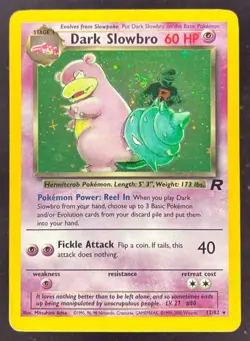 2000 Pokemon Team Rocket #12/82 Dark Slowbro Holo - Image 1