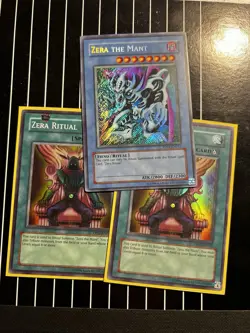 Yu-Gi-Oh! Zera the Mant SECRET RARE & 2 Zera Ritual PP01-EN011, PP01-EN010 LP - Image 1