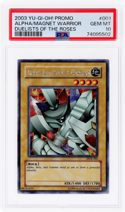 2003 Yu-Gi-Oh the Duelists of Roses Alpha Magnet Warrior Scr #DOR001 PSA 10 - Image 1