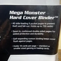 Mega Monster Hard Cover White Binder 9 Pocket Holds 720 Trading Cards Read Descr - Image 5