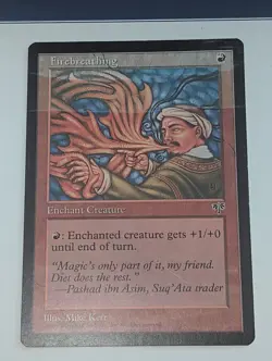 Firebreathing - Mirage - Error Card - Misprint - MTG Magic The Gathering - Image 1