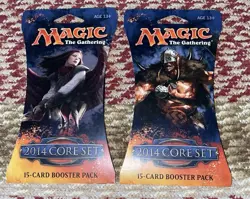 2 Sealed Sets Cardboard Promo Magic 2014 Core Set 15 Card Booster - Image 1
