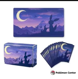 Pokemon Center Eevee & Umbreon Twilight Playmat, Double Deck Box, & Card Sleeves - Image 5
