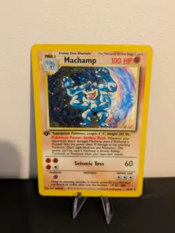 Machamp 8/102 Rare Base Set Holo Pokemon Card Unlimited Edition 1999 - Image 1
