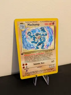 Machamp 8/102 Rare Base Set Holo Pokemon Card Unlimited Edition 1999 - Image 2
