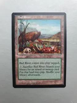 Bad River, MTG Mirage (1996) Uncommon Land, Actual Card - Image 1