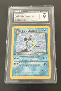 Pokemon Team Rocket 1st Edition Dark Blastoise Holo CGC 9 - Image 1