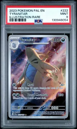 2023 POKEMON PAL EN-PALDEA EVOLVED ILLUSTRATION RARE #222 TYRANITAR PSA 9 - Image 1