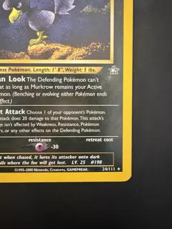 Pokemon Vintage Rare Murkrow Neo Genesis 24/111 WotC - Image 4