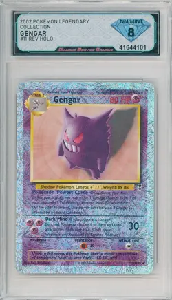 2002 Pokemon Legendary Collection GENGAR #11/110 Reverse Holo 💎 DSG 8 NM/Mint - Image 1