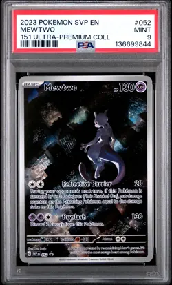2023 POKEMON SVP EN-SV BLACK STAR PROMO 151 ULTRA-PREM COLL #052 MEWTWO PSA 9 - Image 1