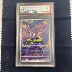 GASTLY 2024 POKEMON TEMPORAL FORCES ILLUSTRATION RARE 177/162 PSA 9 - Image 1