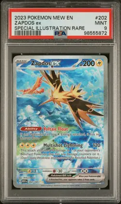 2023 POKEMON MEW EN-151 SPECIAL ILLUSTRATION RARE #202 ZAPDOS EX PSA 9 - Image 1