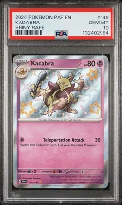 2024 POKEMON PAF EN-PALDEAN FATES SHINY RARE #149 KADABRA PSA 10 - Image 1
