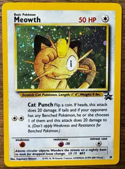 Pokemon Meowth #10 Ultra Rare Black Star Promo Holo-Basic - Image 1