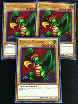 YUGIOH PARROT DRAGON LCKC-EN096 1ST ULTRA X3 - Image 1