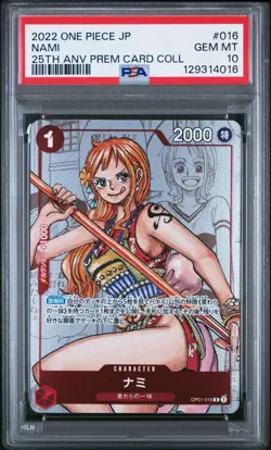 2022 One Piece Japanese 25th Anniversary Collection #016 Nami PSA 10 - Image 1