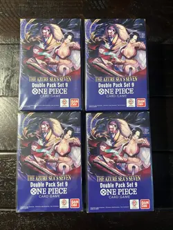 (4) ONE PIECE TCG Double Pack Set 9 The Azure Sea's Seven FACTORY SEALED NEW! - Image 1