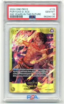 2024 ONE PIECE 500 YEARS IN THE FUTURE OP07-119 PORTGAS D. ACE SEC PSA 10 - Image 1
