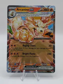 Pokemon TCG Scarlet & Violet Arcanine EX Holo Rare Card 32/198 - NEAR MINT - Image 1