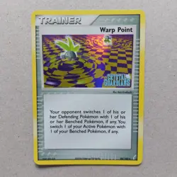 Warp Point 84/100 Crystal Guardians Reverse Holo Stamped Nitendo Pokemon Card - Image 1