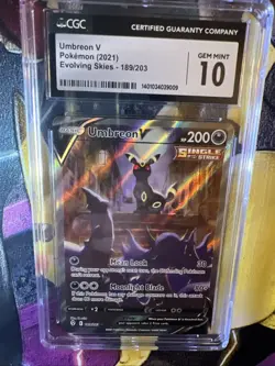 CGC 10 Umbreon V Alternate Art Evolving Skies 189/203 Alt Pokemon Card FA 2021 - Image 3