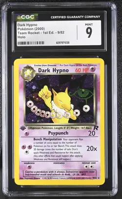 CGC 9 MINT Dark Hypno Team Rocket 1st Edition 9/82 Holo Pokemon Card - Image 1