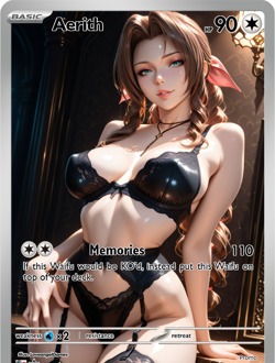 LoveangelGames-Season 2- Custom Card- Waifu Universe- Aerith FF7 - Image 1