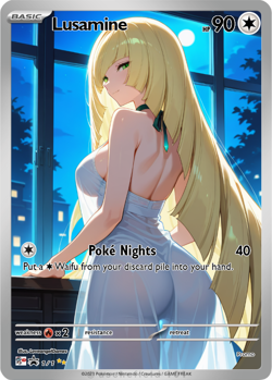 LoveangelGames-Season 2- Custom Card- Waifu Universe-Lusamine Nights - Image 1