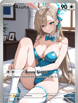 LoveangelGames-Season 2- Custom Card- Waifu Universe- Asuna Bunny - Image 1
